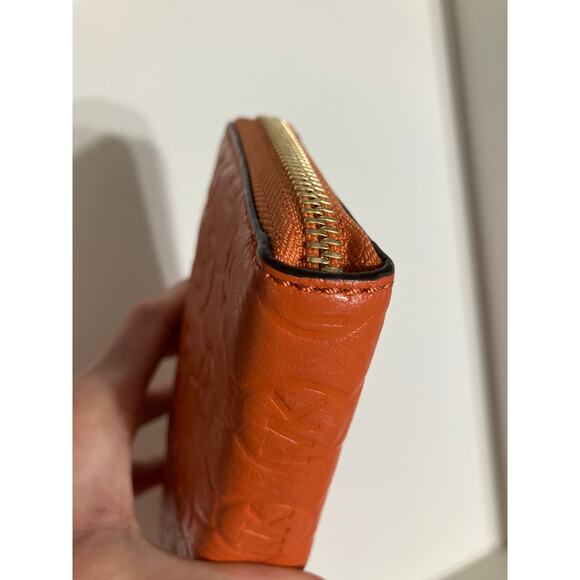 MICHAEL KORS, ORANGE LEATHER SIGNATURE WOMENS LARGE WALLET - Picture 14 of 15